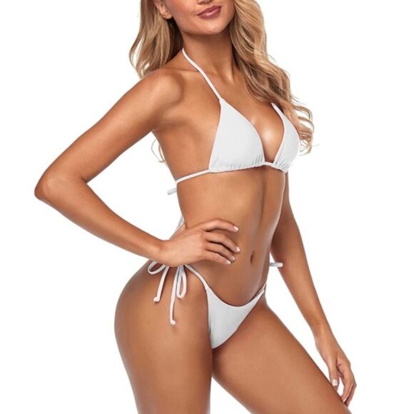 Plus Sized Sexy white thong bikini - Picture 5 of 6